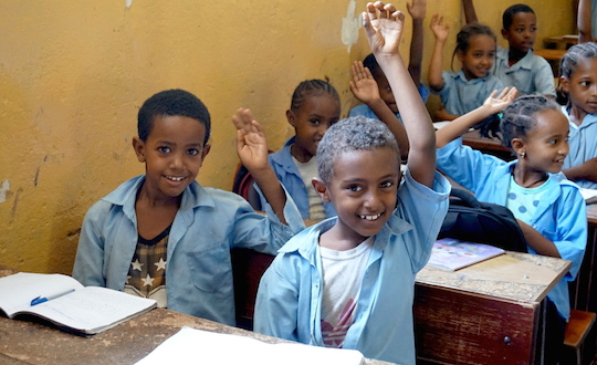 Students Kids Raisin Hand